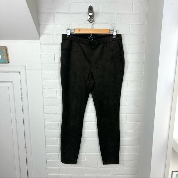 Joan Vass New York Faux Suede Pull On Skinny Pants Size M - Picture 1 of 6